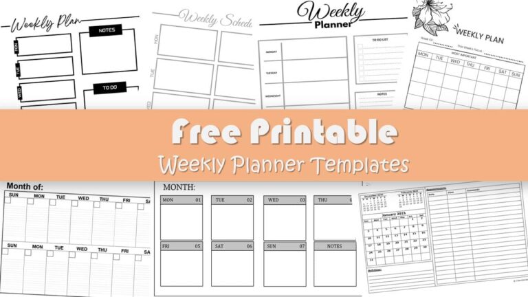 Organize the Time Printable Weekly Calendar with Time Slot￼